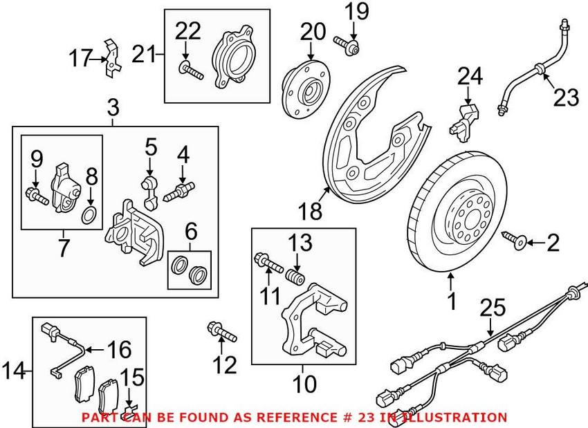 Audi Brake Hose - Rear (420mm) 4G0611775C